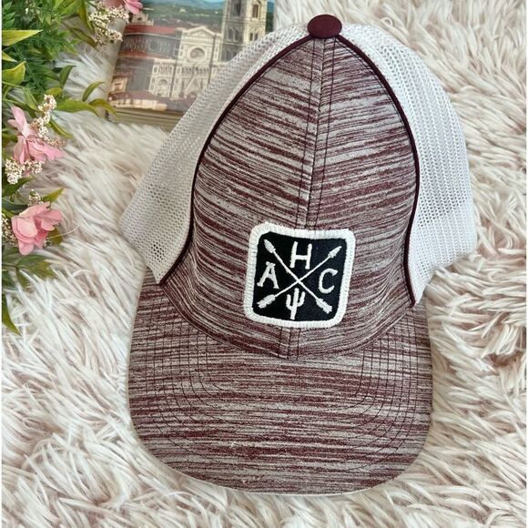 Armadillo Hat Co. Ace Pacific Headwear Maroon White Snapback Hat Style X216 S-M - Picture 1 of 8